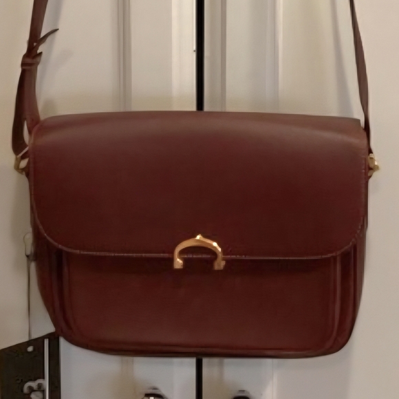 Cartier Crossbody Bag Leather Shoulder Bag Burgundy Designer Purse - Picture 16 of 16